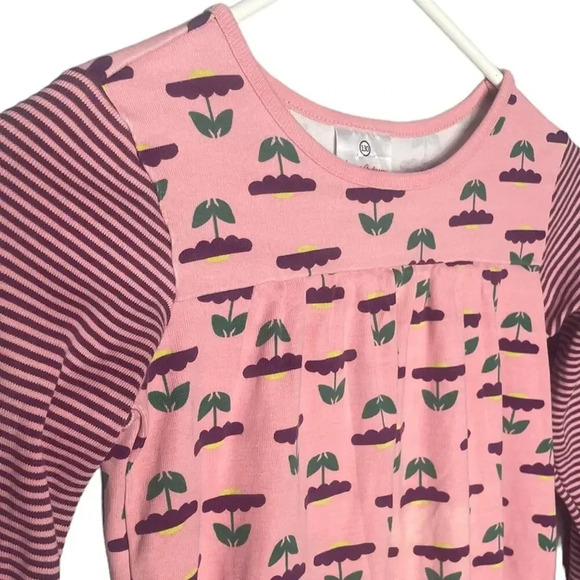 Hanna Andersson Girls Size 130 / US 8 Purple Floral Dress Long Sleeve Cotton - Picture 6 of 8